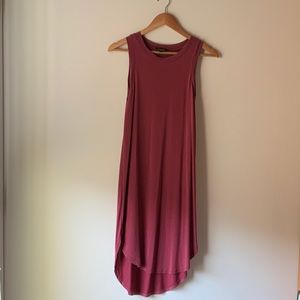 Casual Deep Blush Mauve Rose Short Sleeve Dress